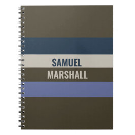 Blue och Brown Rand Mönster Anteckningsbok