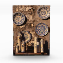 Blue och Cream Pottery Umbria Poster Plaque