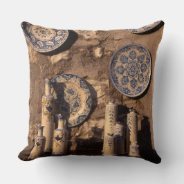 Blue och Cream Pottery Umbria Poster Plaque Kudde