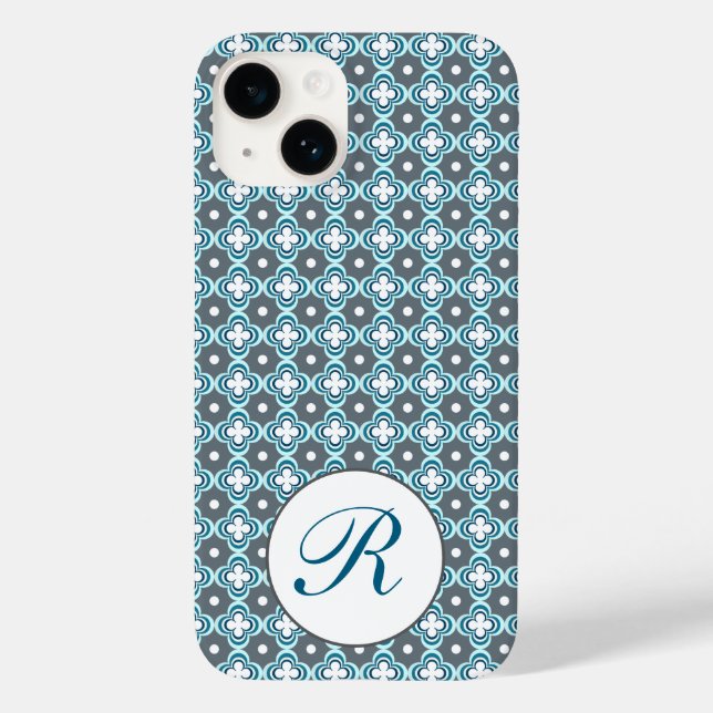 Blue och Grått Mönster med initial (Baksida)