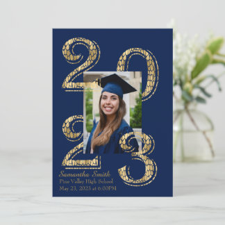 Blue och Guld 2023 Photo Studenten Inbjudningar