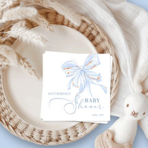 Blue och Guld Bow Chic Boy Shower