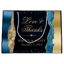 Blue och Guld Glam Tårar Bokeh Bröllop