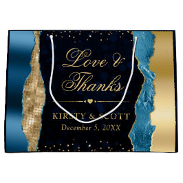 Blue och Guld Glam Tårar Bokeh Bröllop