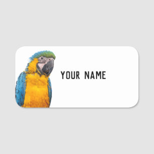 Blue och Guld Macaw Namnbricka