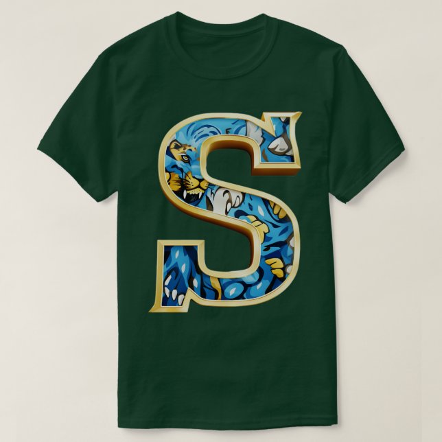 Blue och Guld S Jaguar TShirt T Shirt (Design framsida)