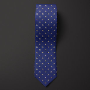 Blue och Guld Wrench Mönster Slips