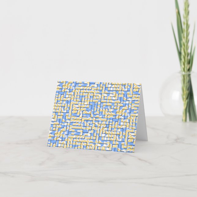 Blue och Gult Maze Anteckningskort (Framsida)