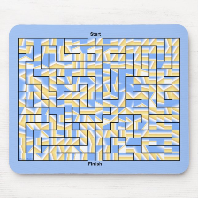 Blue och Gult Maze Musmatta (Framsidan)