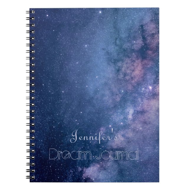 Blue och Lila Galaxy Dream Journal Anteckningsbok (Framsidan)