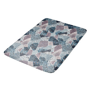 Blue och Mauve Abstrakt Terrazzo Design Badrumsmatta