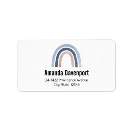 Blue och Peach Rainbow Boho Design Adress Adressetikett