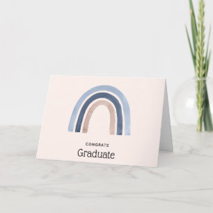 Blue och Peach Rainbow Boho Design Studenten Kort