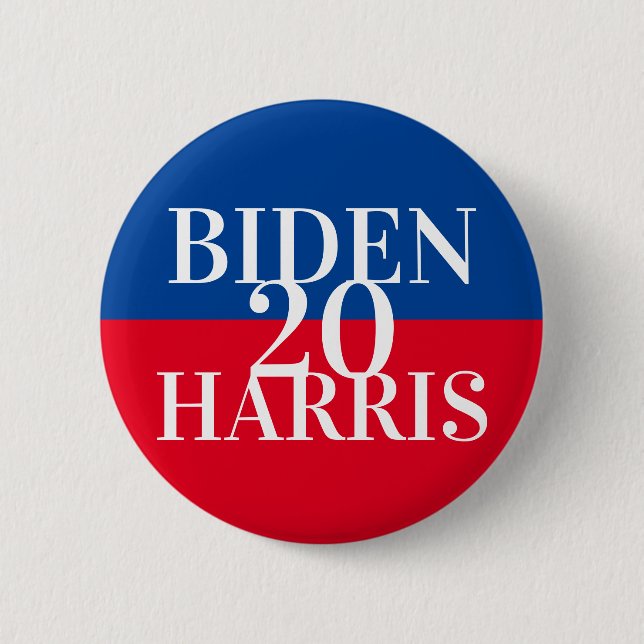 Blue och Red Biden Harris Kampanj Button Knapp (Framsida)