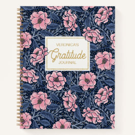 Blue och Rosa Victorian Camellia Gratitude Journal