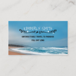 Blue och Sandy Beach Whimsical Visitkort