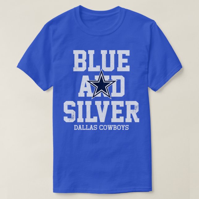 Blue och Silver Dallas Cowboys TShirt T Shirt (Design framsida)