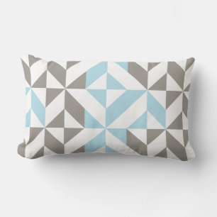 Blue och Silver Geometric ZigZag Lumbarkudde