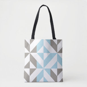 Blue och Silver Geometric ZigZag Tygkasse