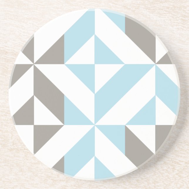 Blue och Silver Geometric ZigZag Underlägg (Framsidan)