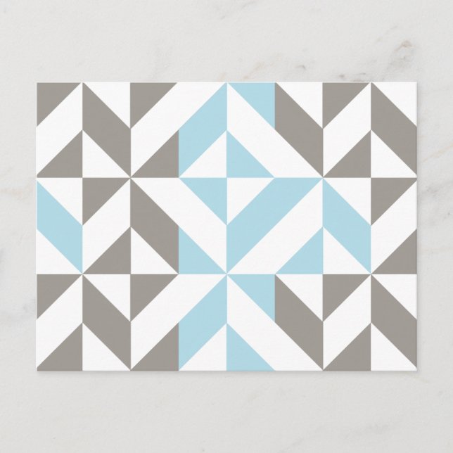 Blue och Silver Geometric ZigZag Vykort (Framsida)
