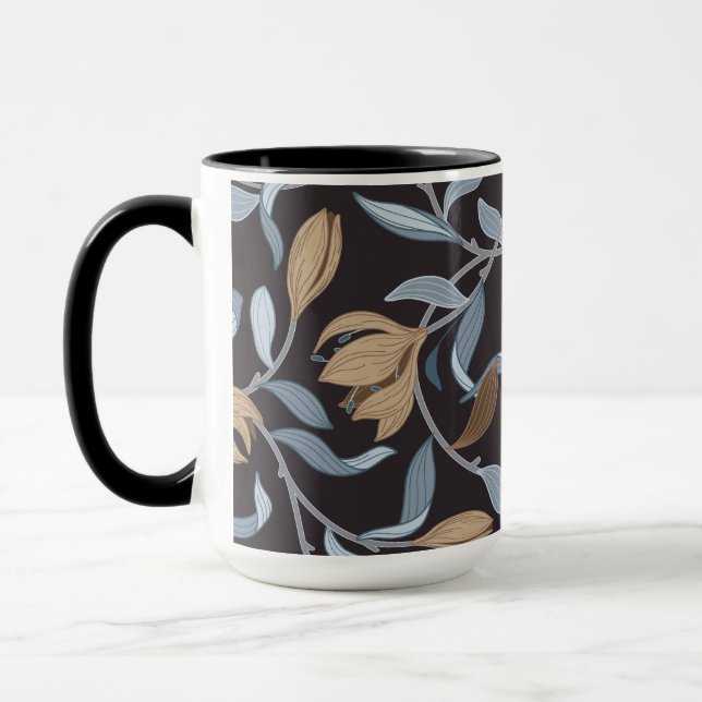 Blue och Tan William Morris Elegant Inspired Mugg (Vänster)