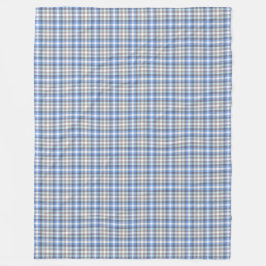 Blue och Taupe Tartan Play Mönster Fleecefilt