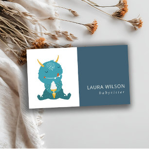 BLUE OCHRE CUTE SANDI LITE MOSTER GLASS NANNIEN VISITKORT