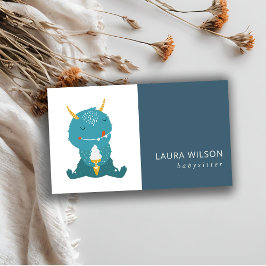 BLUE OCHRE CUTE SANDI LITTLE MOSTER GLASS NANNY VISITKORT