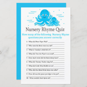 Blue Octopus Nursery Rhyme Quiz babyduschspel