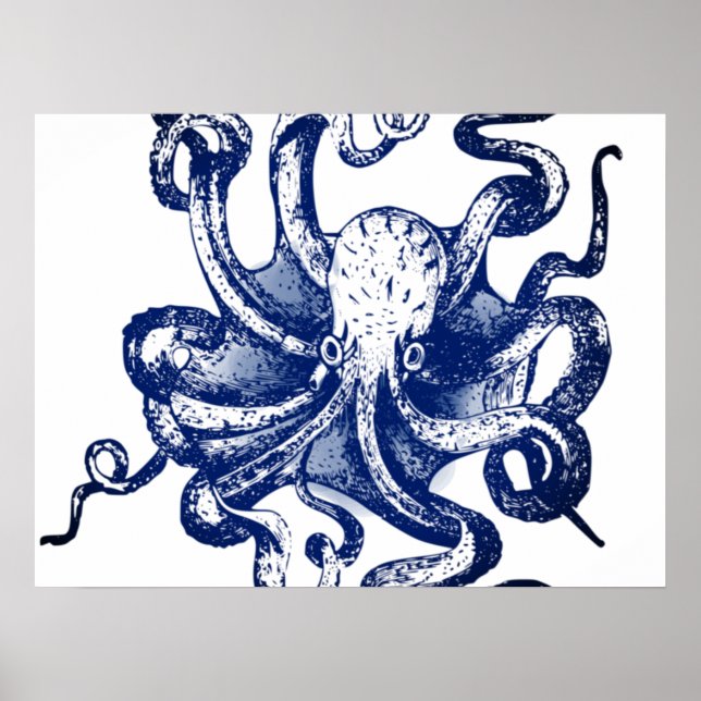 Blue Octopus Poster (Framsidan)