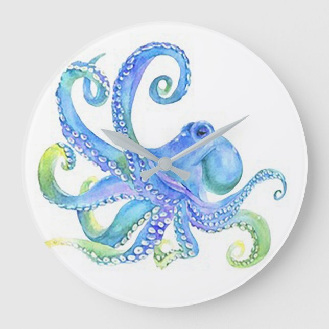 ’Blue Octopus’ Stor Klocka (Framsida)