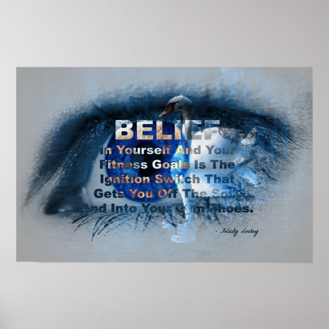 Blue Öga av Fitness Belief! Poster (Framsidan)