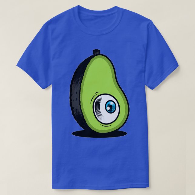 Blue Öga Avocado Fruit Segce Organic och Healthy F T Shirt (Design framsida)