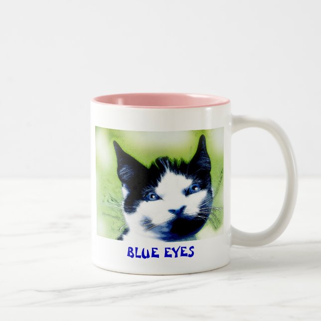 BLUE ÖGA CAT Två-Tonad MUGG (Höger)