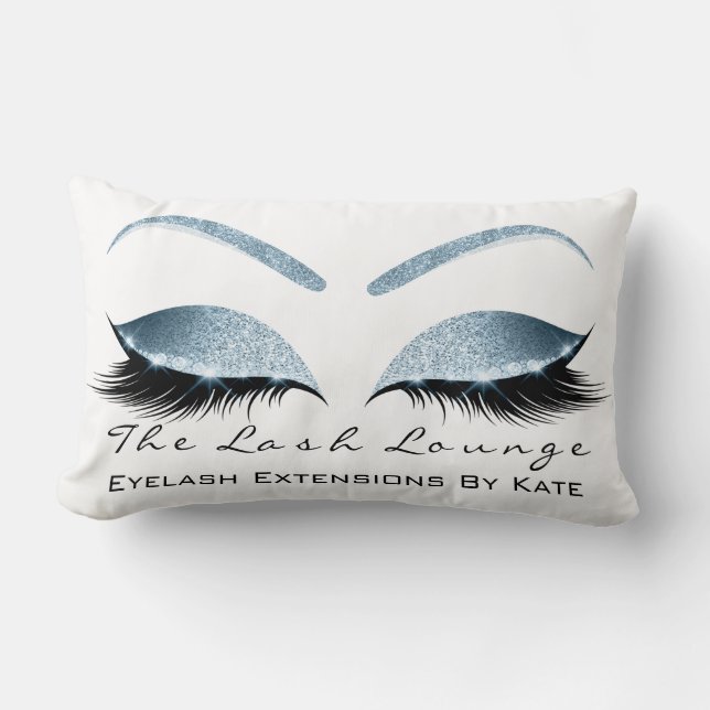Blue Öga Glitter Makeup Lash Beauty Studio Lumbarkudde (Framsida)