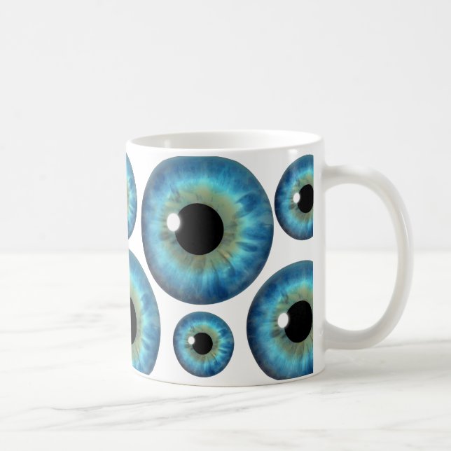Blue Öga Iris Coola Eyeball Anpassningsbar Mugg (Höger)