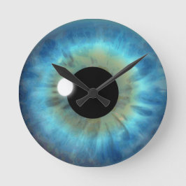 Blue Öga Iris Eyeball Medium Anpassningsbar Round  Rund Klocka