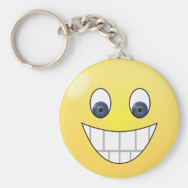 Blue öga leende ansikte nyckelring