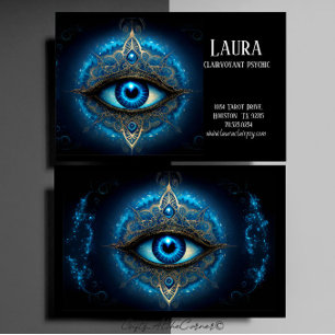 Blue Öga Mandala Clairvoyant Psychic Visitkort