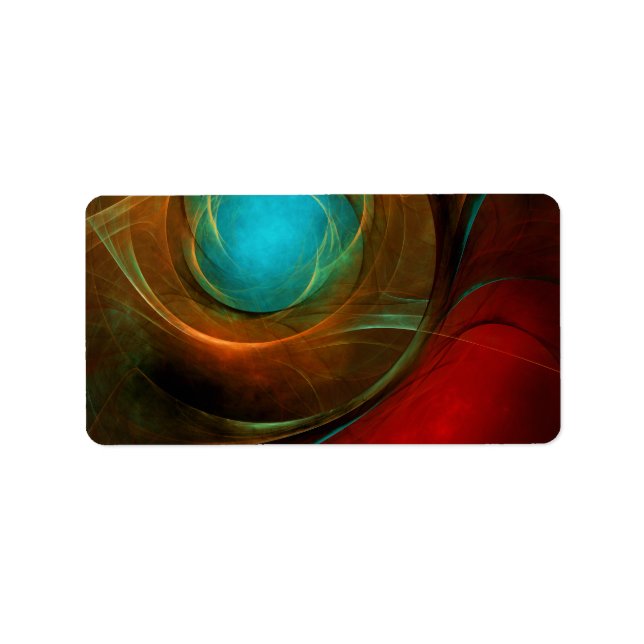 Blue Öga Modern Abstrakt Fine Art Coola Mönster #1 Adressetikett (Framsidan)