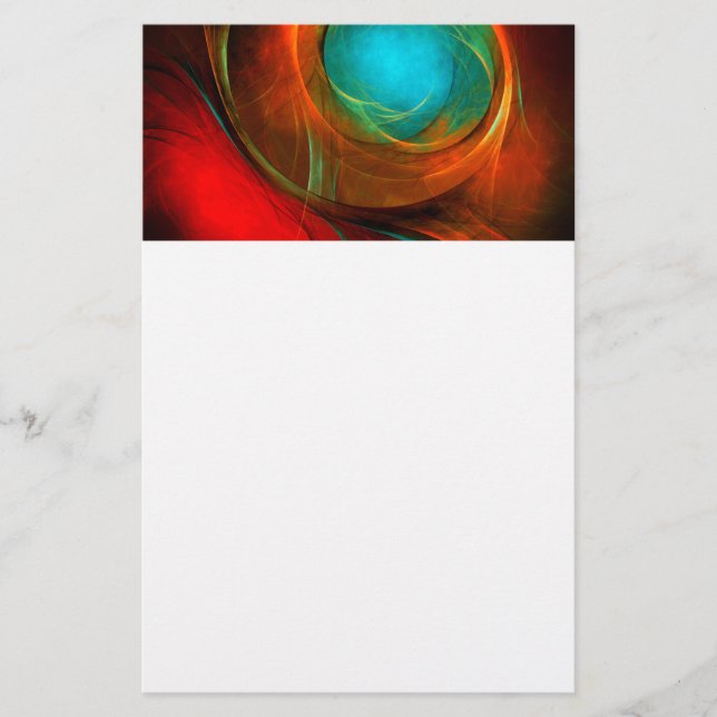 Blue Öga Modern Abstrakt Fine Art Coola Mönster #1 Brevpapper (Framsida)