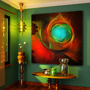 Blue Öga Modern Abstrakt Fine Art Coola Mönster #1 Canvastryck