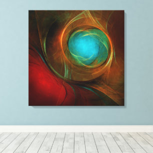 Blue Öga Modern Abstrakt Fine Art Coola Mönster #1 Canvastryck