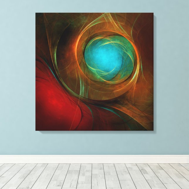 Blue Öga Modern Abstrakt Fine Art Coola Mönster #1 Canvastryck (Insitu (trägolv))