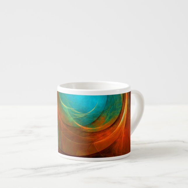 Blue Öga Modern Abstrakt Fine Art Coola Mönster #1 Espressomugg (Framsida höger)