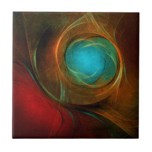 Blue Öga Modern Abstrakt Fine Art Coola Mönster #1 Kakelplatta
