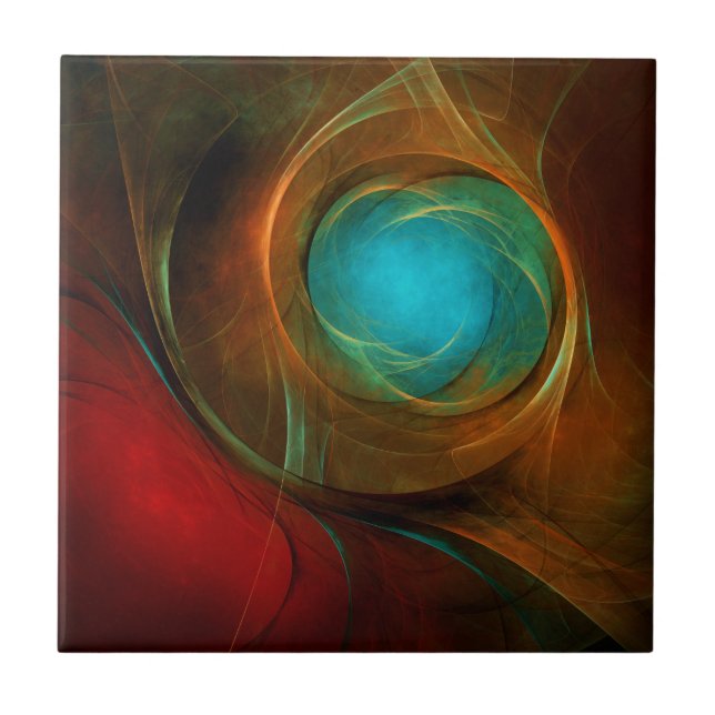 Blue Öga Modern Abstrakt Fine Art Coola Mönster #1 Kakelplatta (Framsidan)