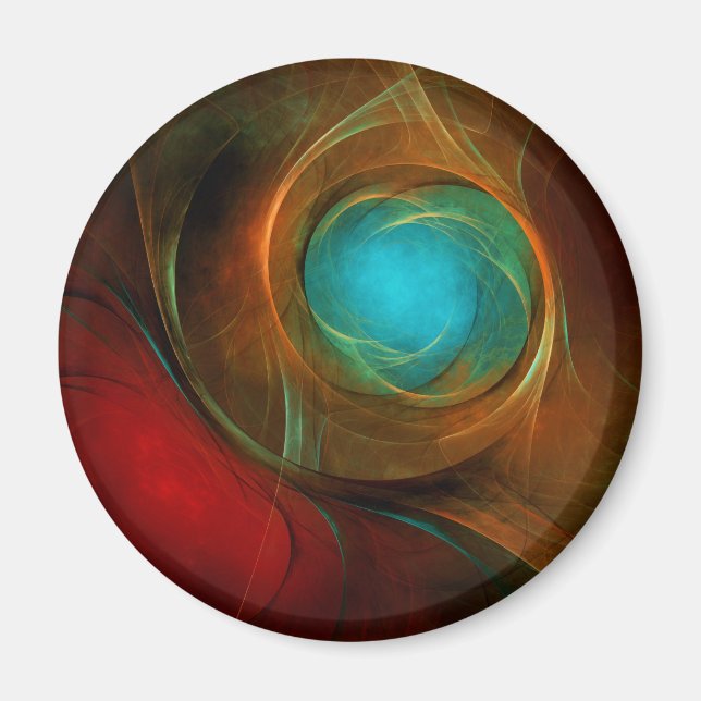 Blue Öga Modern Abstrakt Fine Art Coola Mönster #1 Magnet (Framsidan)