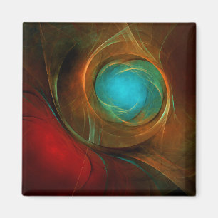 Blue Öga Modern Abstrakt Fine Art Coola Mönster #1 Magnet